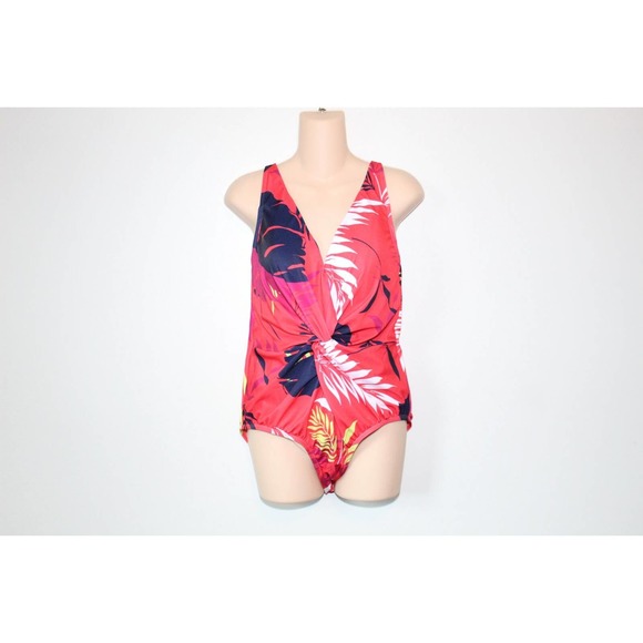 Swim by Cacique No-Wire Twist-Knot Swim One Piece Swimsuit Womens Size 14 H14777 - Picture 2 of 9